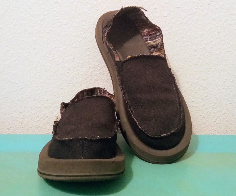 Sanuk Donna ST Hemp Black Slip On Casual Shoes Women's Sidewalk Surfers SIZE 6